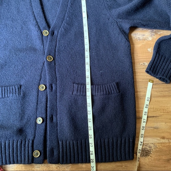 Vintage 90s Navy Blue Retro Cardigan size L - Picture 2 of 4